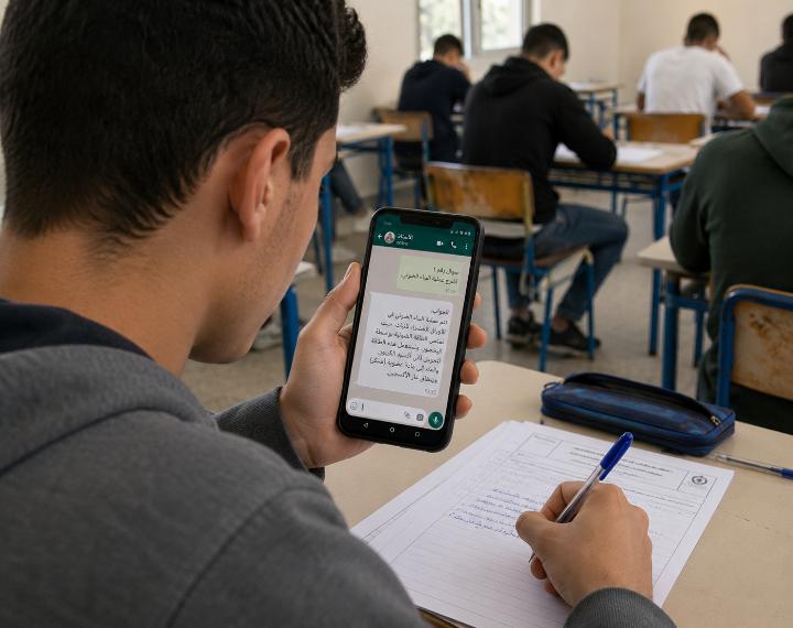 توقيف أستاذ للتعليم الخاص بتهمة تسريب أجوبة امتحانات الباكالوريا عبر الواتساب